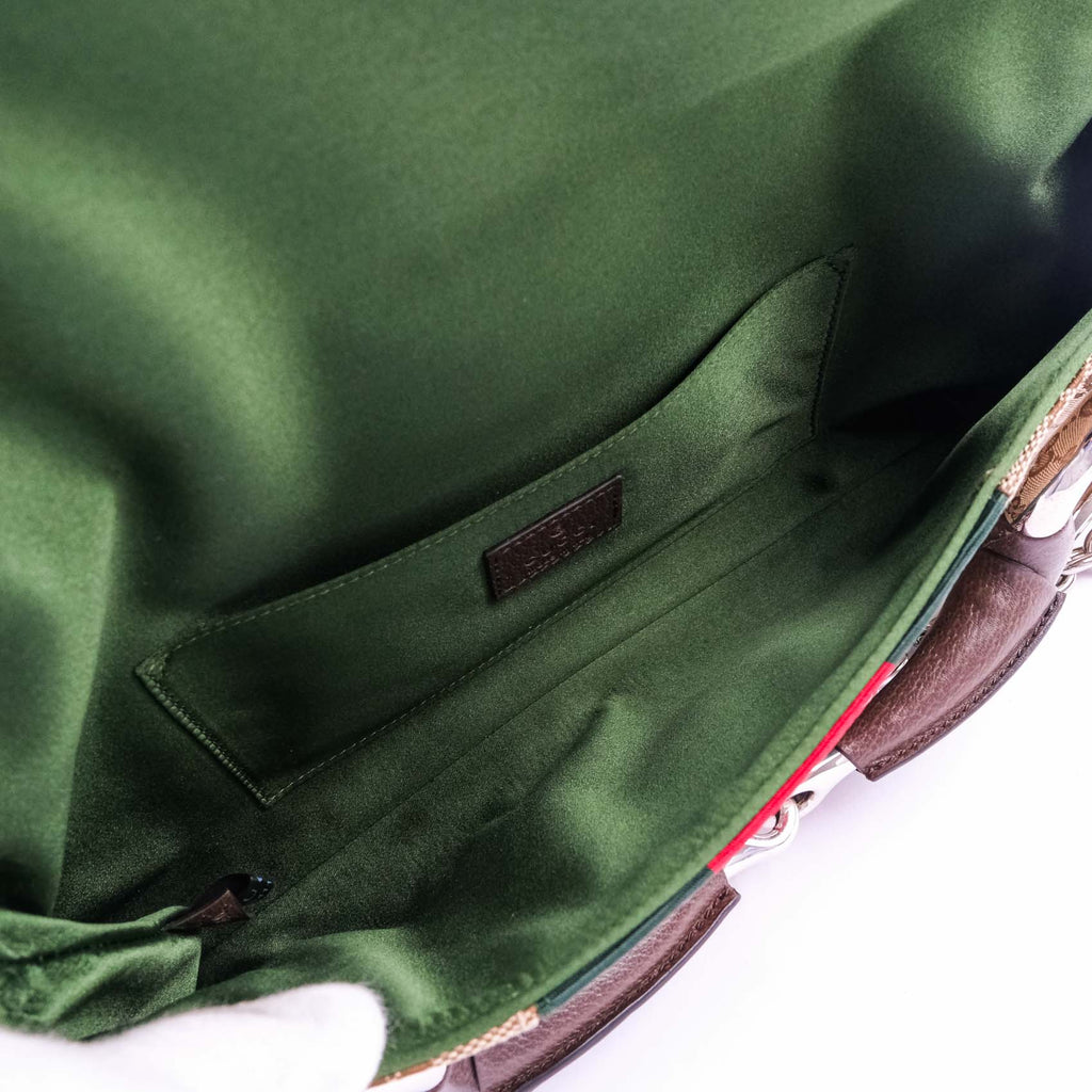 Gucci Horsebit Chain Medium Shoulder Bag in GG Canvas & Leather - Beige