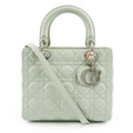 Christian Dior Lady Dior Medium Bag Cannage Lambskin Light Green Leather