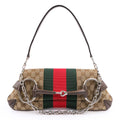 Gucci Horsebit Chain Medium Shoulder Bag in GG Canvas & Leather - Beige