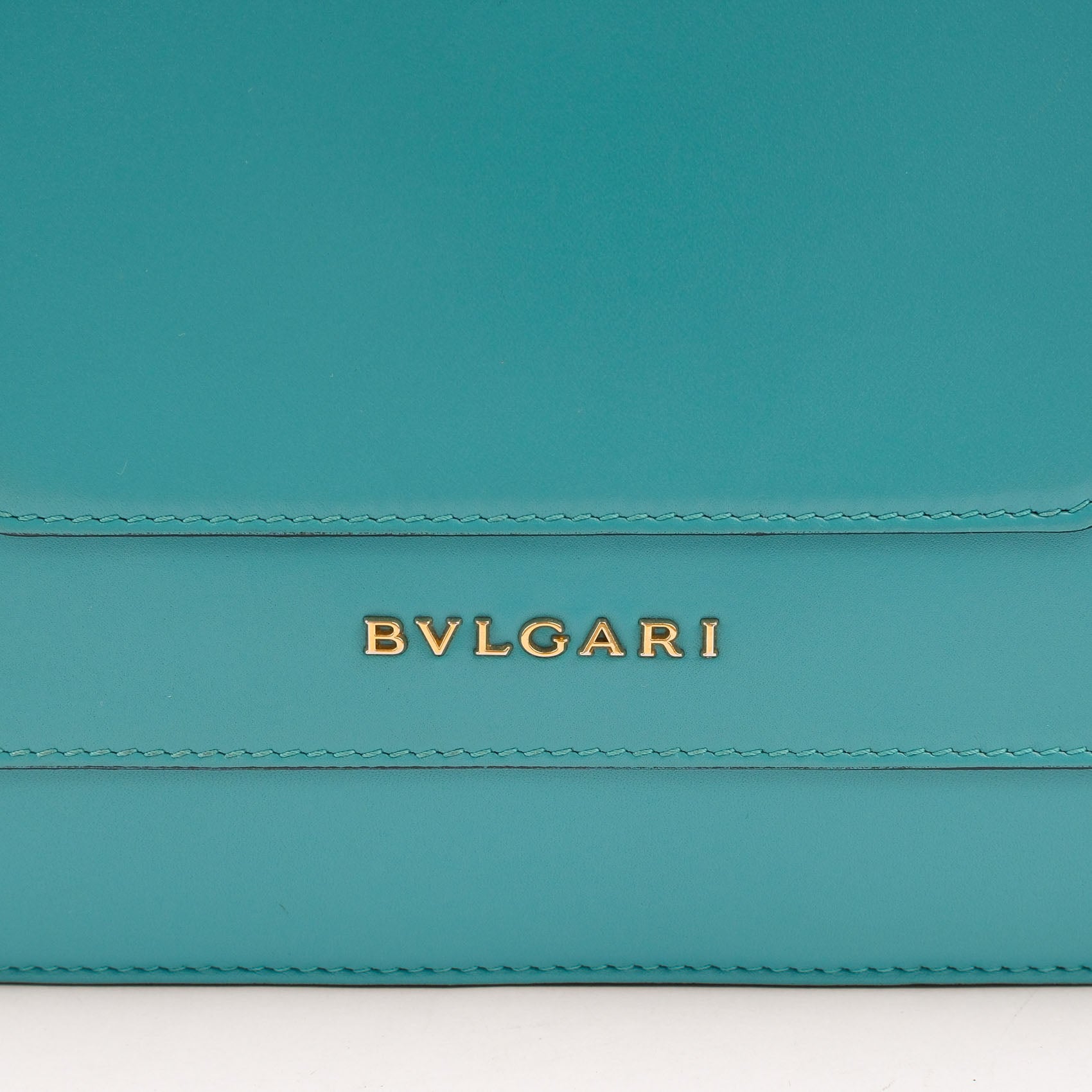 Bvlgari Serpenti Forever Large Chain Shoulder Bag Smooth Leather Teal Blue Gold Hardware