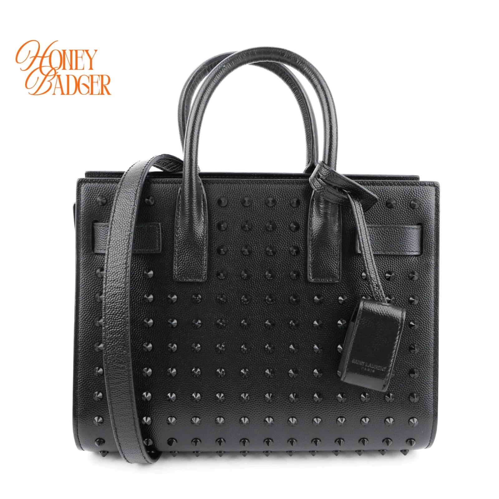 Saint Laurent Sac de Jour Nano Studded Leather Black Rank A