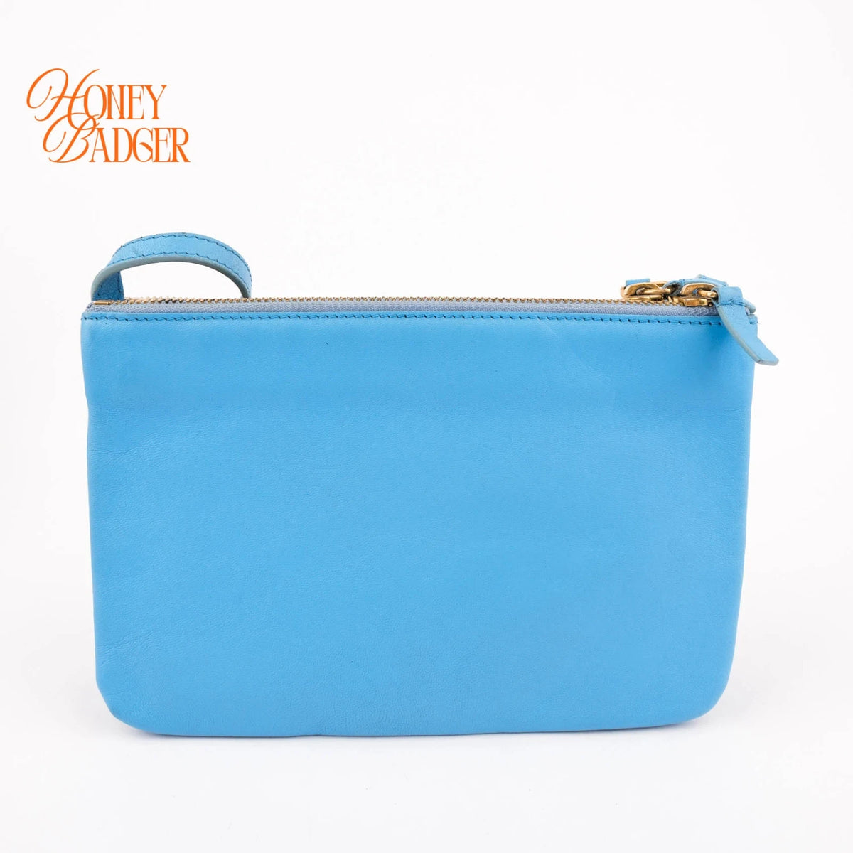 Celine Trio Small Lambskin Shoulder Bag Blue Rank AB