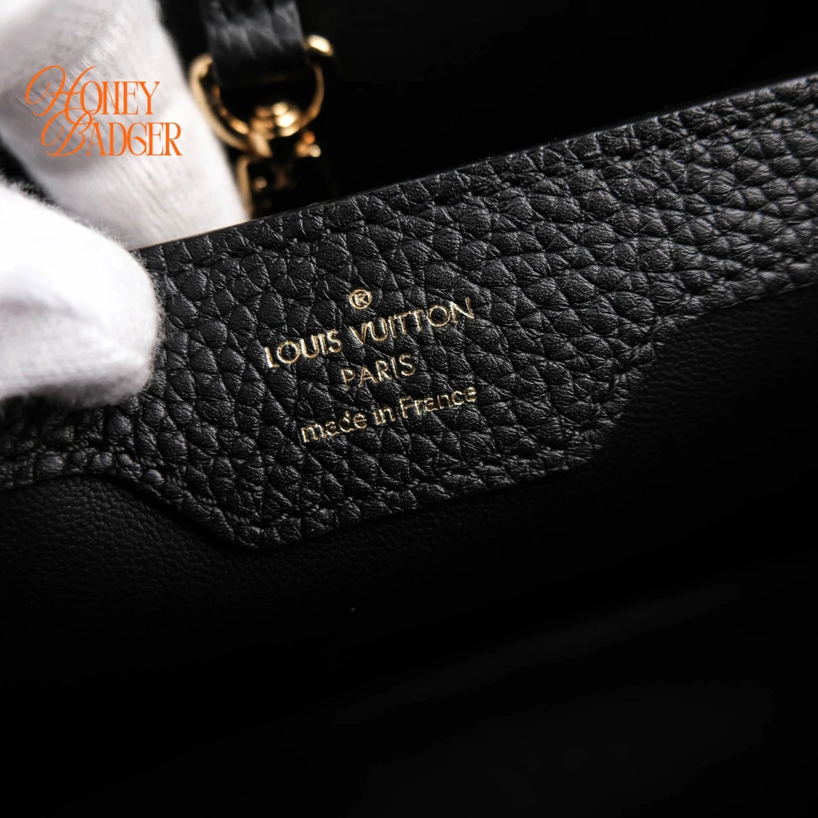 Louis Vuitton Capucines MM Black Leather Gold Hardware Grade A