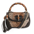 Gucci Bamboo Leopard Hair-Calf 2WAY Top Handle Bag