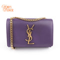 Saint Laurent Small Kate Purple Grained Leather