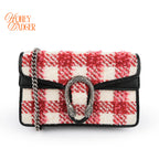 Gucci Dionysus Super Mini Tweed Bag - Red & White Check