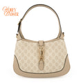 Gucci Jackie 1961 Medium GG Canvas Beige Ivory Gold Hardware Rank S