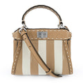 Fendi Mini Peekaboo Selleria Brown Leather and Canvas Bag
