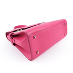 Delvaux Tempête GM Pink Leather 2‑Way Handbag with Mirror – Luxury Designer Tote