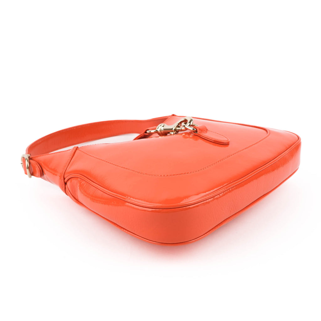 Gucci Jackie Small Shoulder Bag in Orange Patent Leather