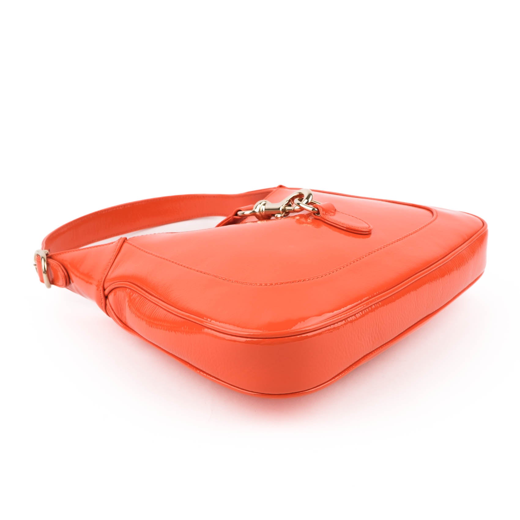 Gucci Jackie Small Shoulder Bag in Orange Patent Leather