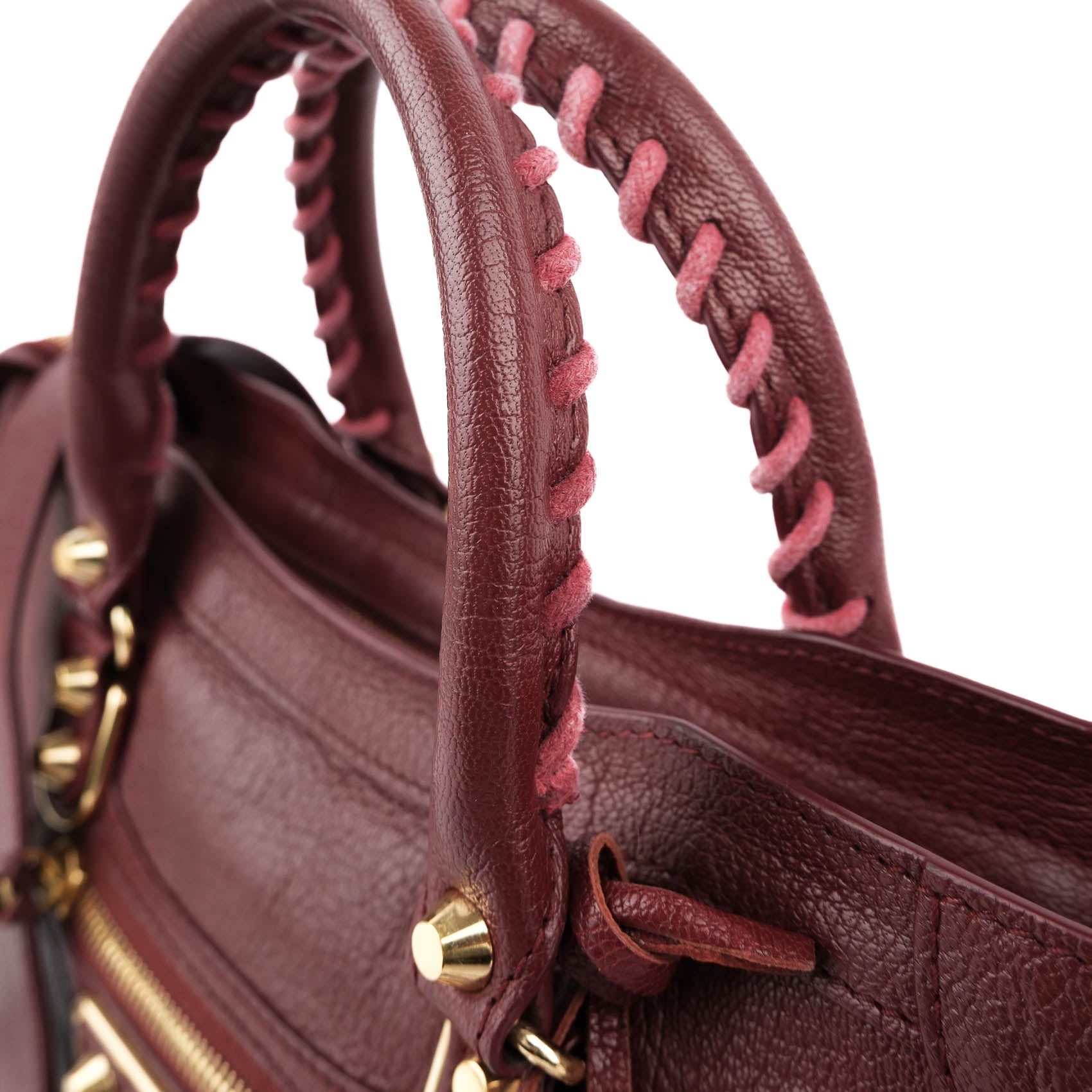 Balenciaga Classic Metallic Edge Small City - Bordeaux