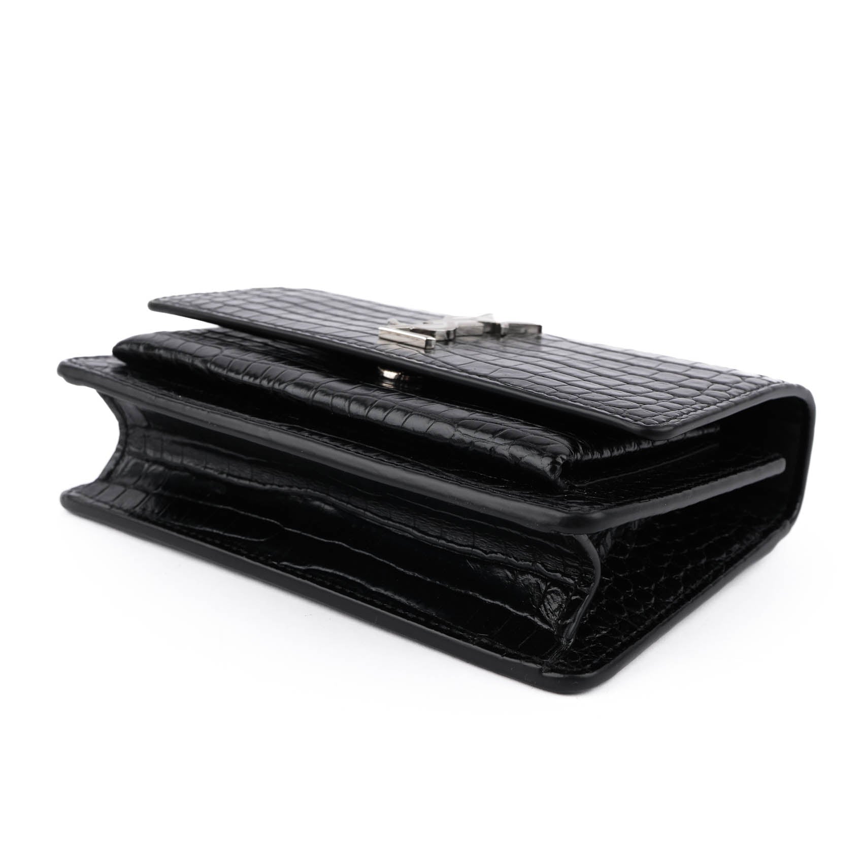 Saint Laurent Sunset Medium in Crocodile-Embossed Leather