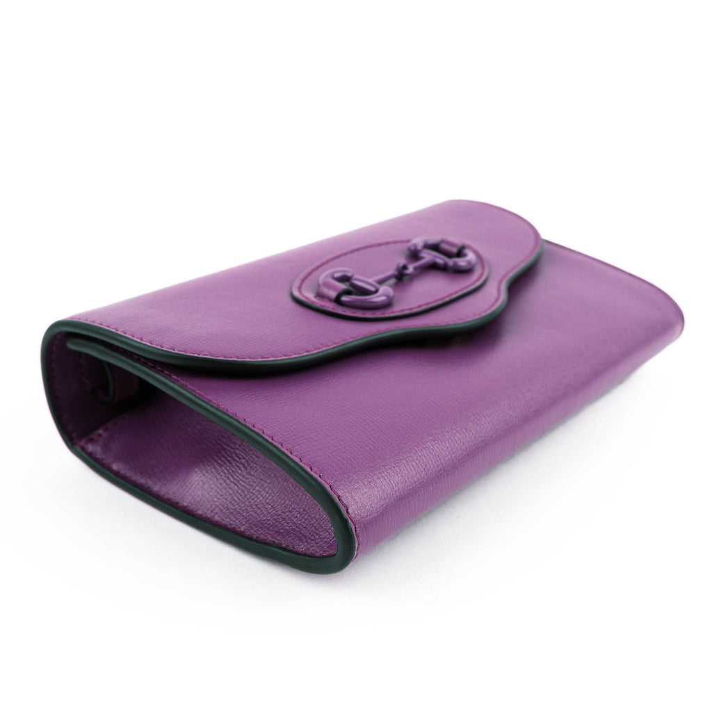 Gucci Horsebit 1955 Mini Shoulder Bag in Purple Leather
