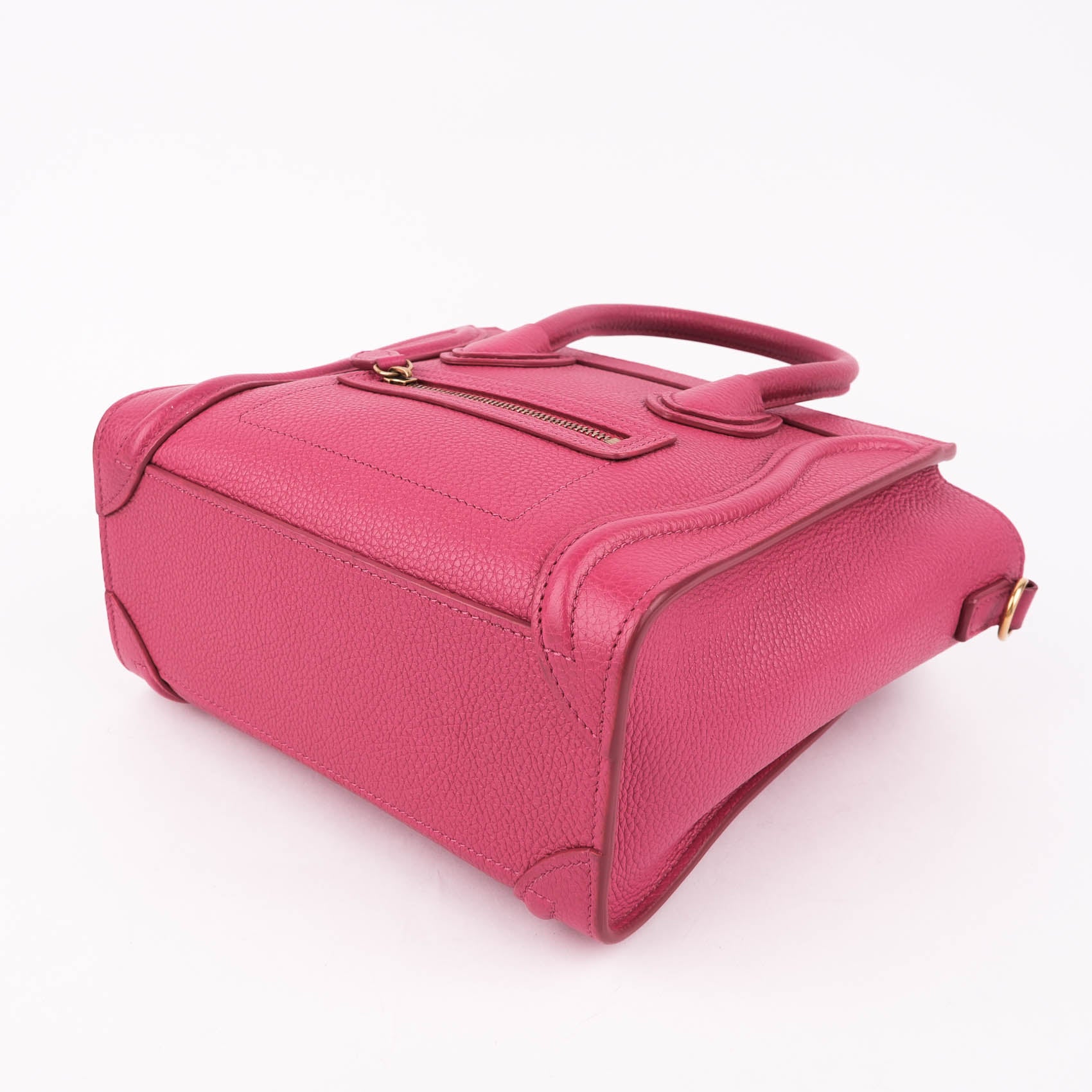 CELINE Nano Luggage Bag in Drummed Calfskin - Pink (2019)