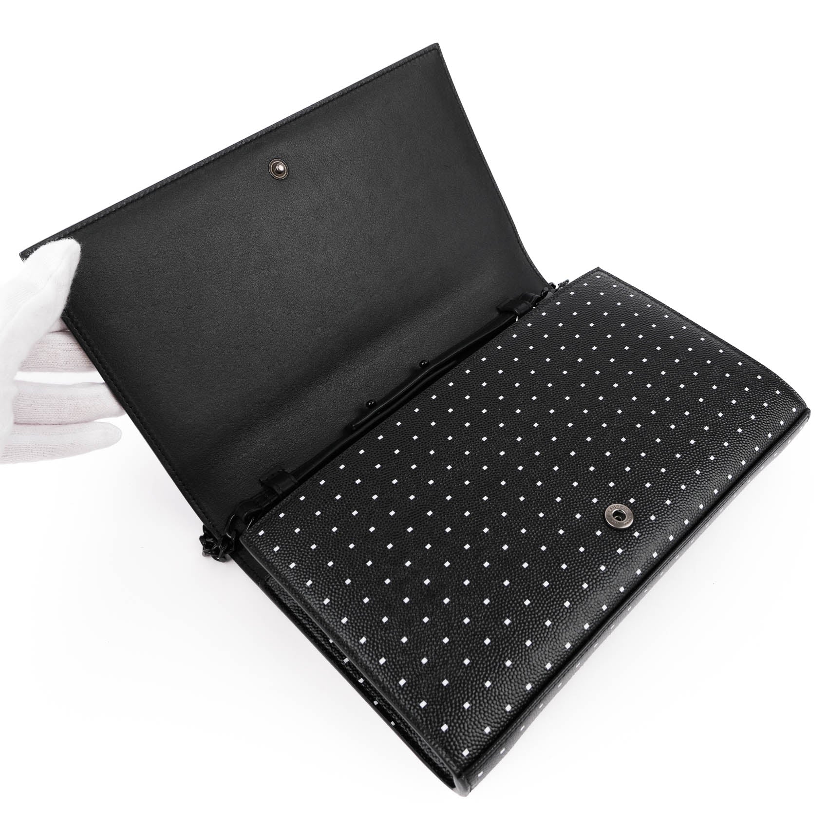Saint Laurent Kate Medium in Polka Dot Printed Grain de Poudre Leather