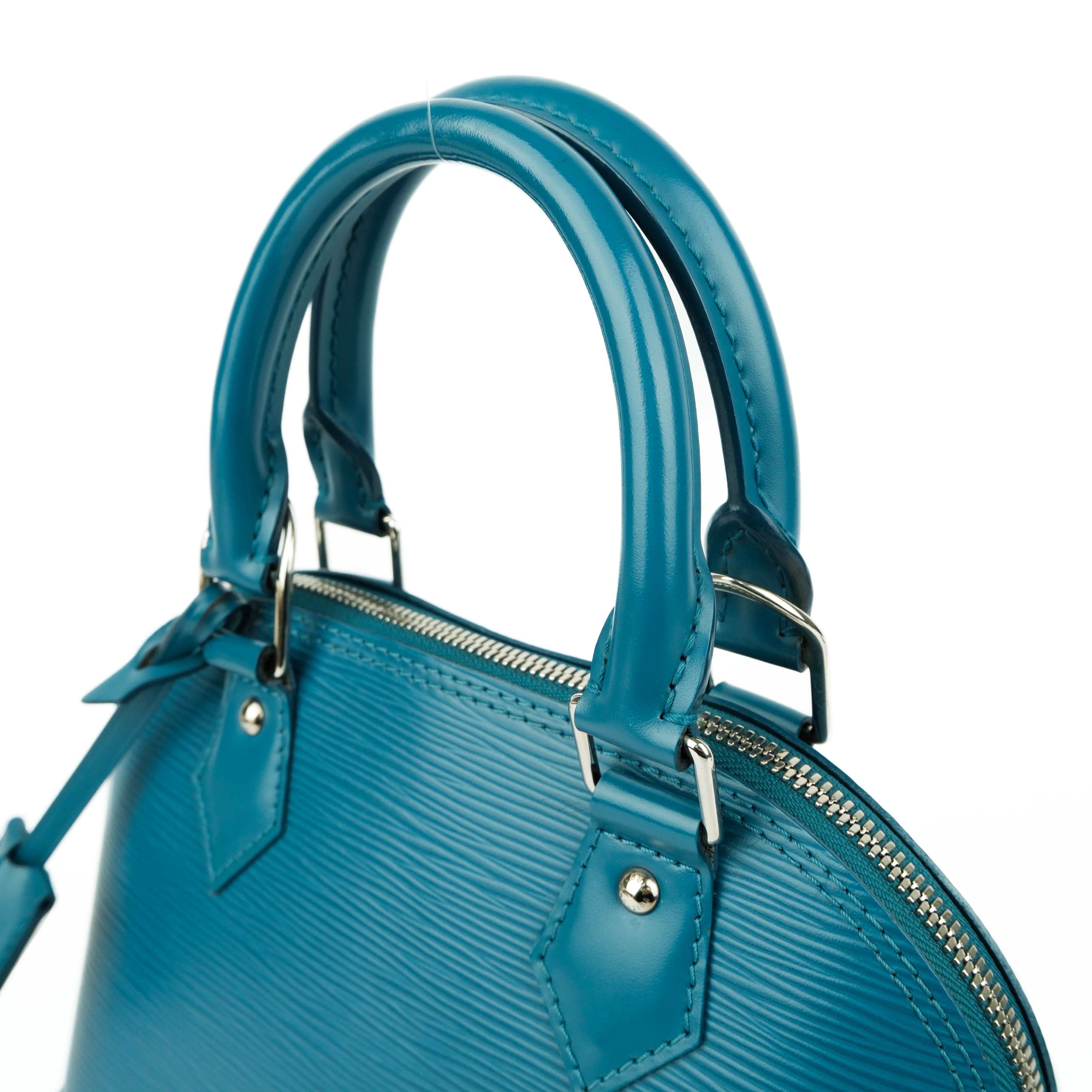 Louis Vuitton Cyan Blue Epi Leather Alma BB Shoulder Bag - M44391 Turquoise Handbag