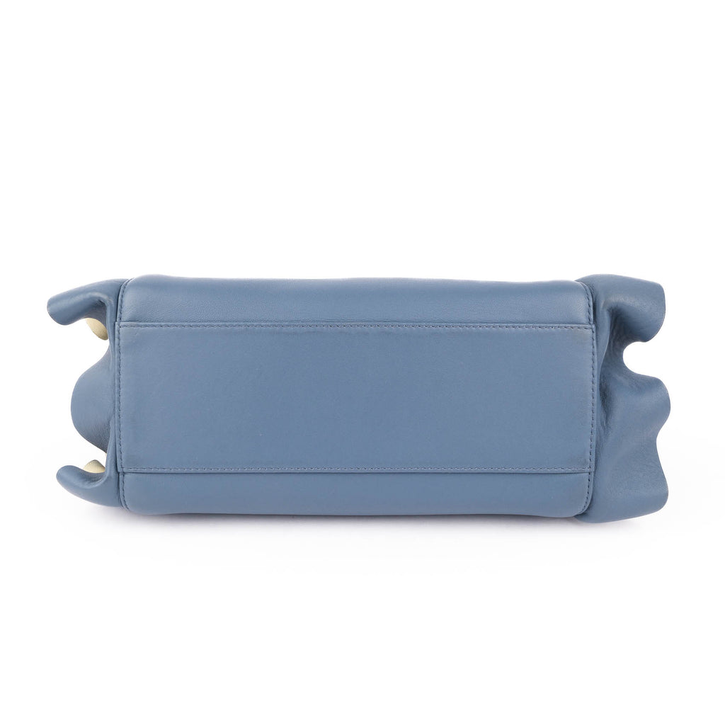 Fendi Mini Peekaboo Leather 2‑Way Handbag – Blue (8BN244)