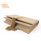 Saint Laurent Paris Kate Tassel Chain Wallet 452159 Smooth Leather Beige Gold Hardware