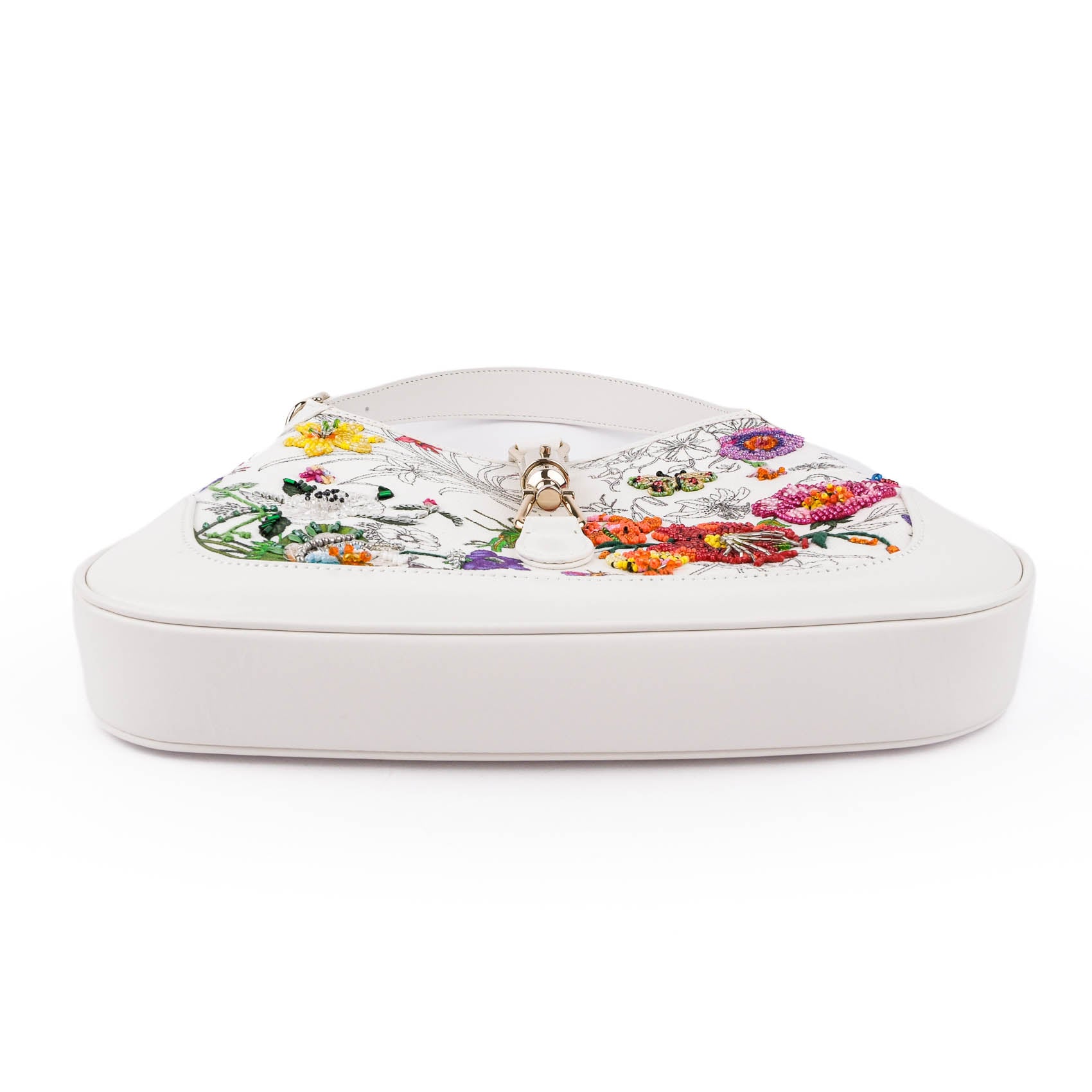 【Ultra-Rare】Gucci Jackie 1961 Embroidered Medium Bag – White Flora 833047 FAETU 9143
