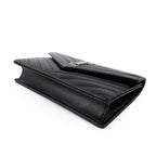Yves Saint Laurent Vintage Cassandra Monogram Shoulder Bag - Black Leather Silver Logo