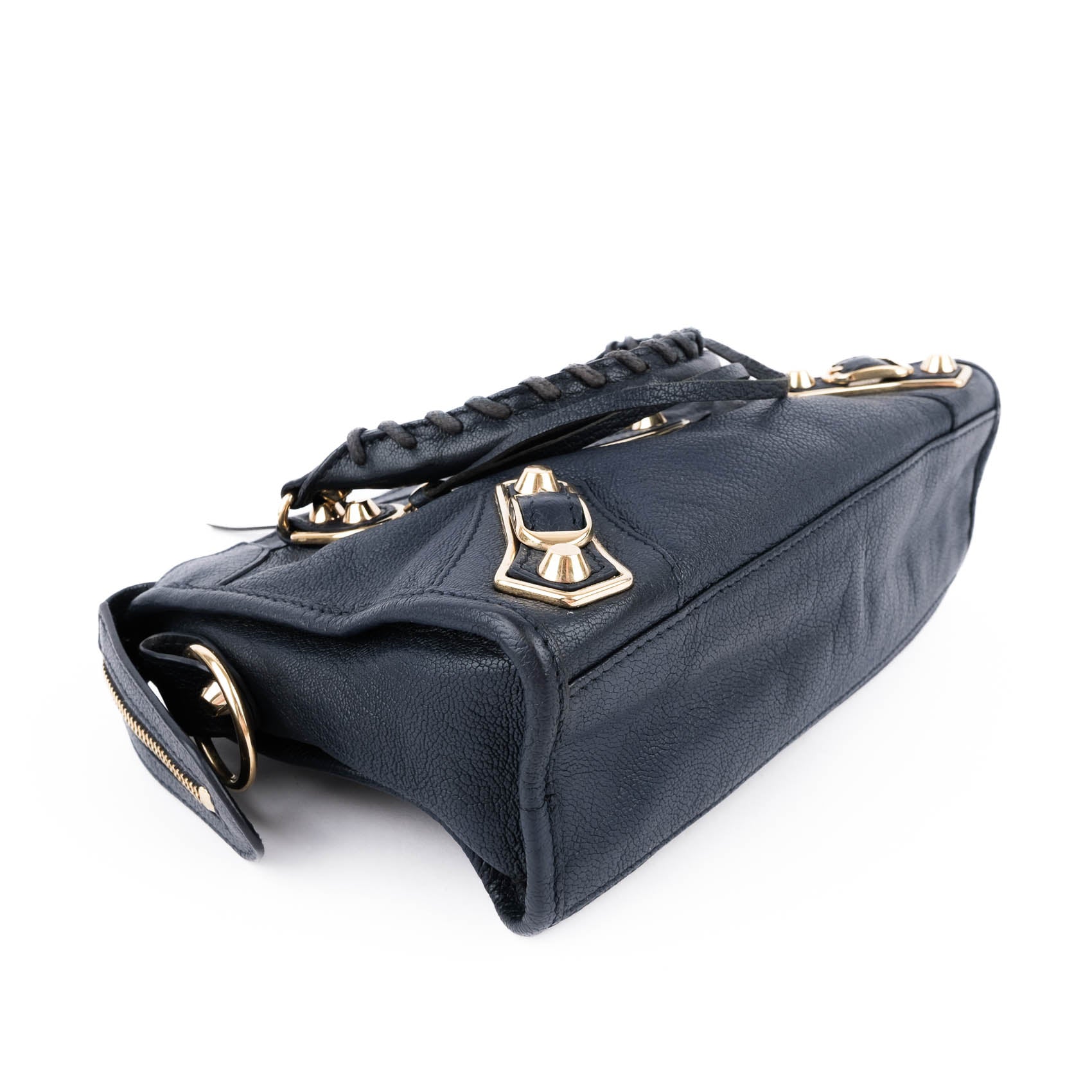 Balenciaga Classic City Mini Navy Leather Shoulder Mini City Crossbody Bag 309544