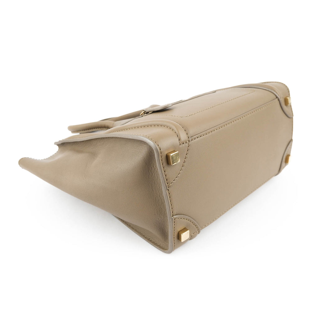 Celine Medium Luggage Tote - Taupe Smooth Leather Gold Hardware