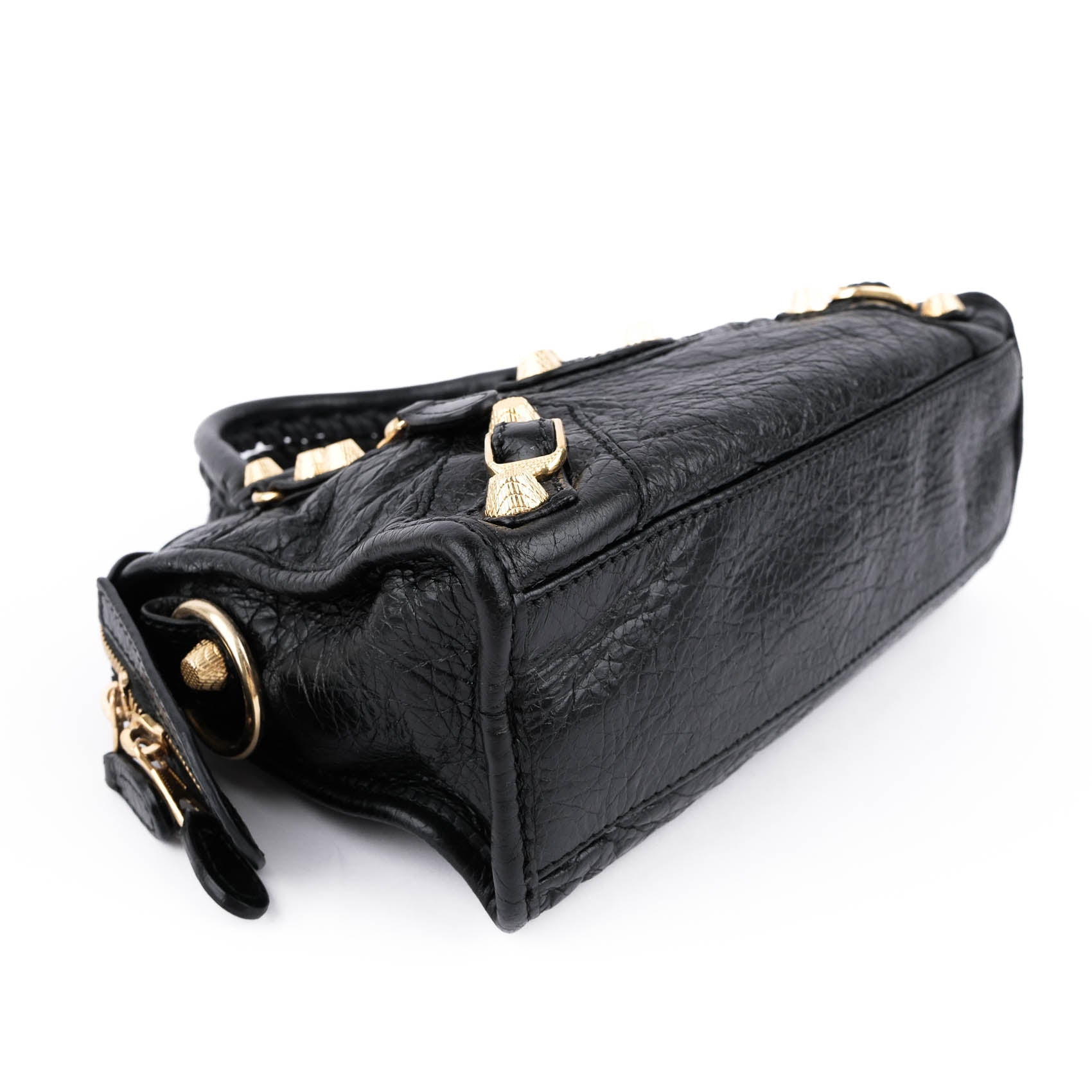 Balenciaga Classic City Mini with Giant 12 Gold Hardware (Black Lambskin)