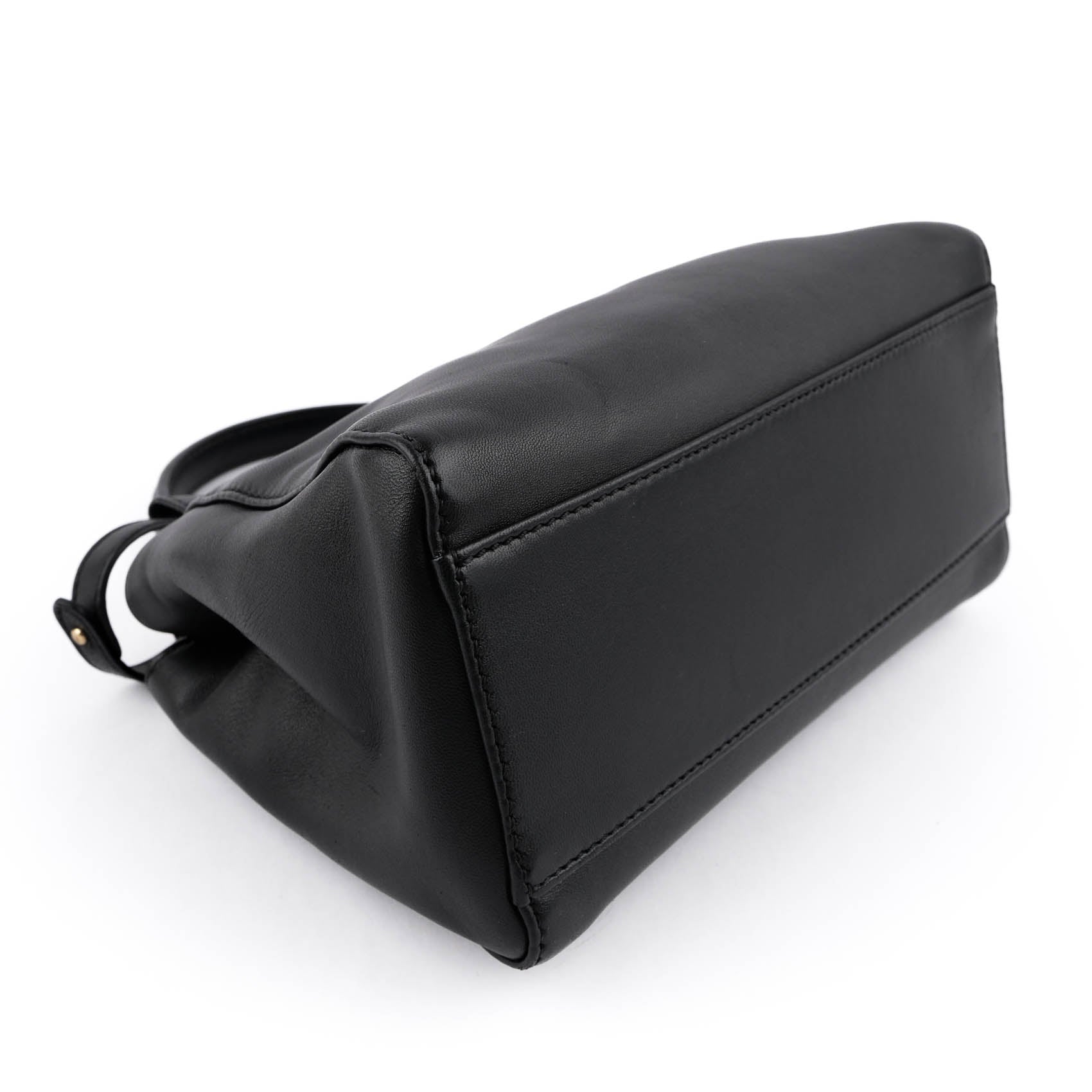 FENDI Mini Peekaboo Black Leather 2WAY Handbag 8BN244