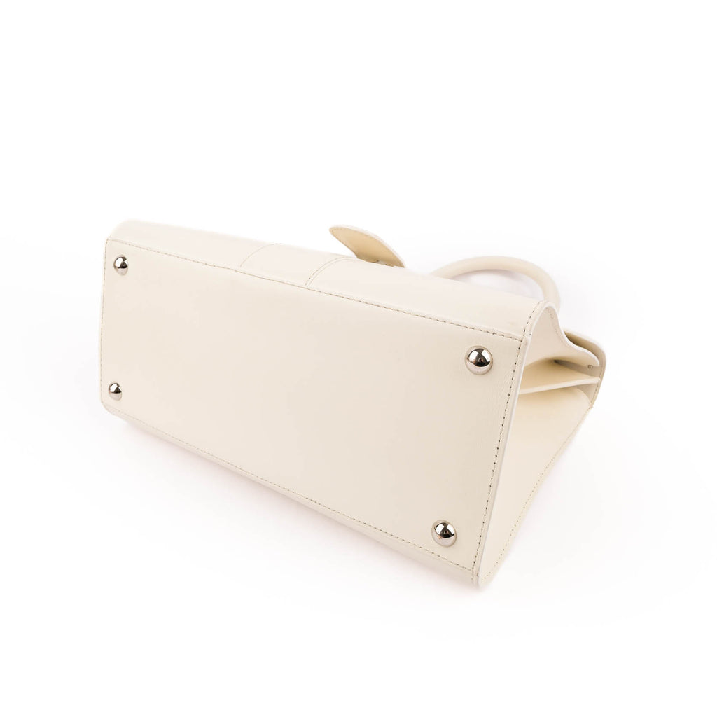 Delvaux Brillant MM (Medium) in White Leather