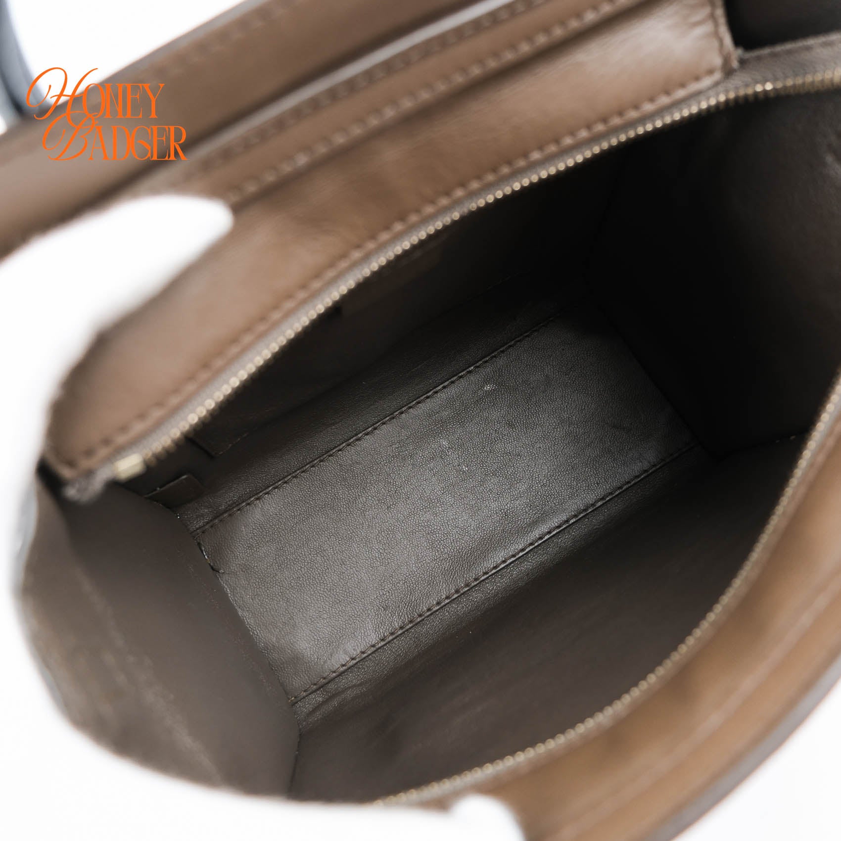 Authentic Celine Luggage Nano Tricolor | Brown, Navy & Taupe Leather Crossbody Bag