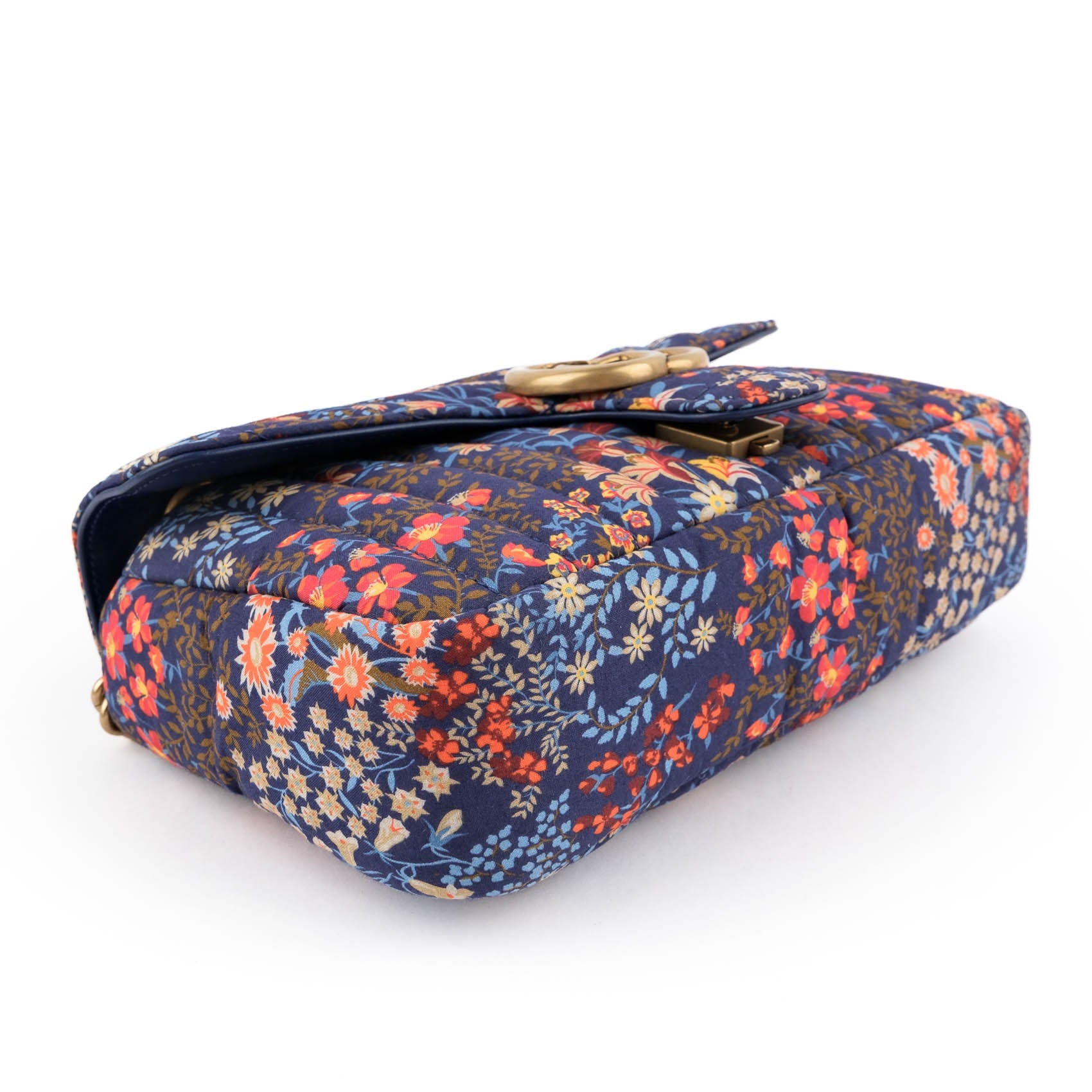 Gucci Small GG Marmont Floral Print Canvas Shoulder Bag