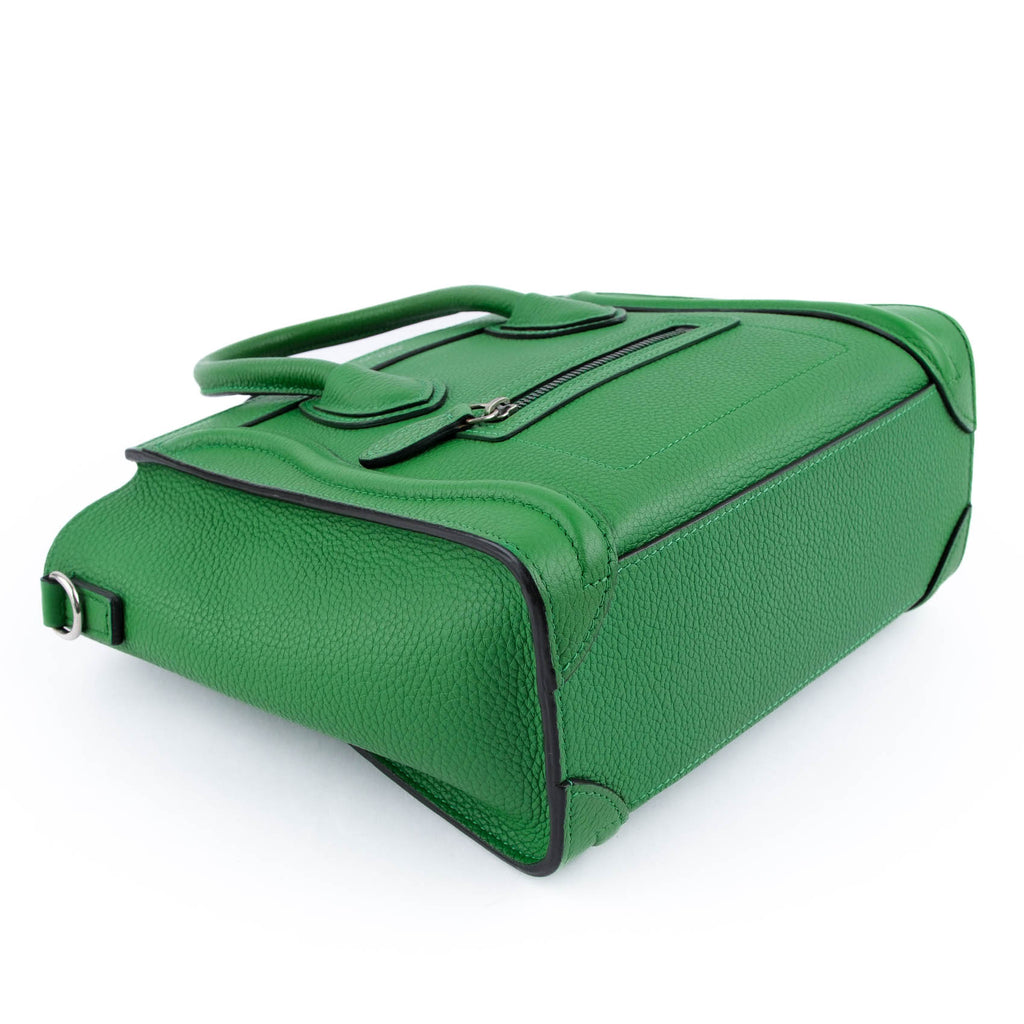 Celine Nano Luggage Bag - Green Drummed Calfskin (Phoebe Philo Era)
