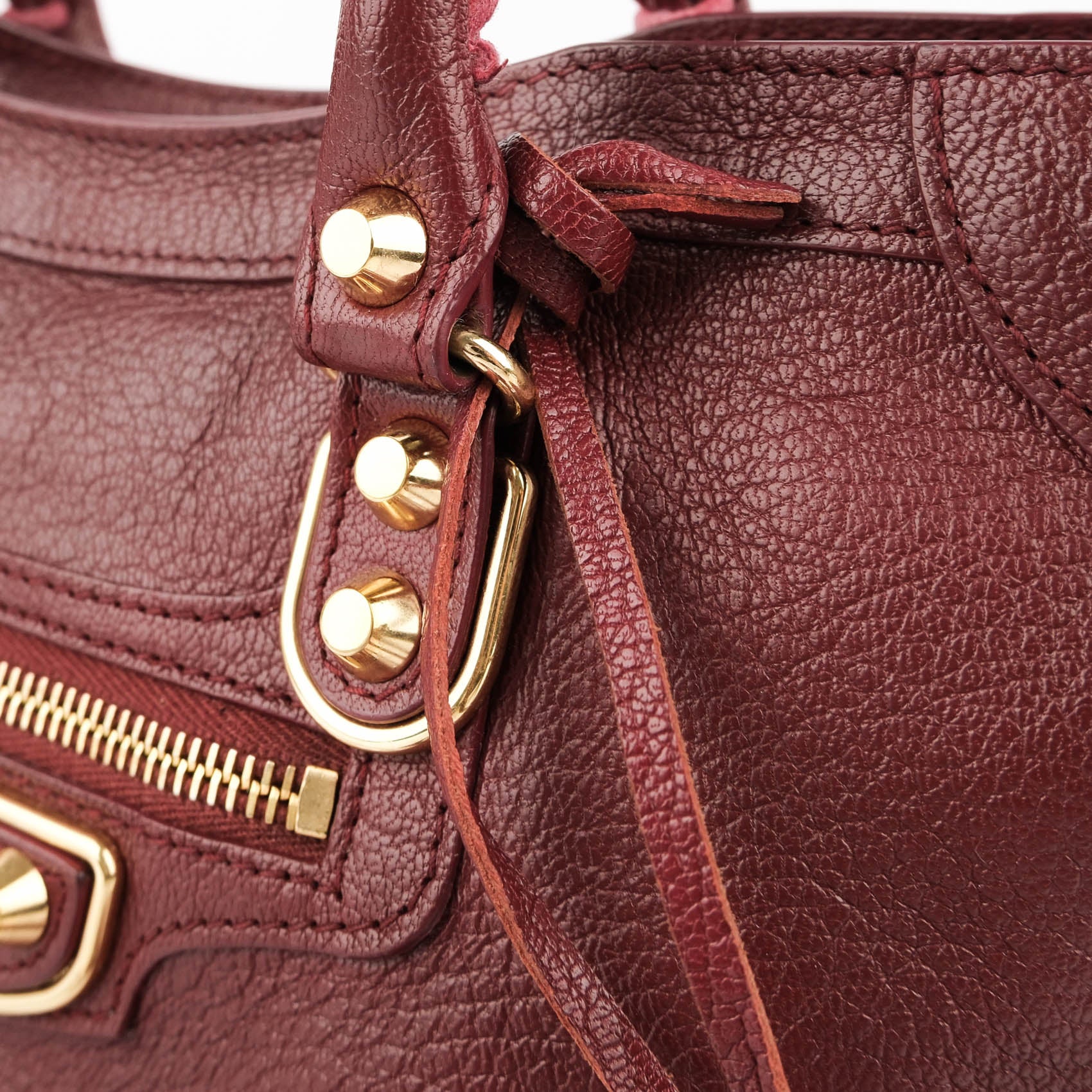 Balenciaga Classic Metallic Edge Small City - Bordeaux