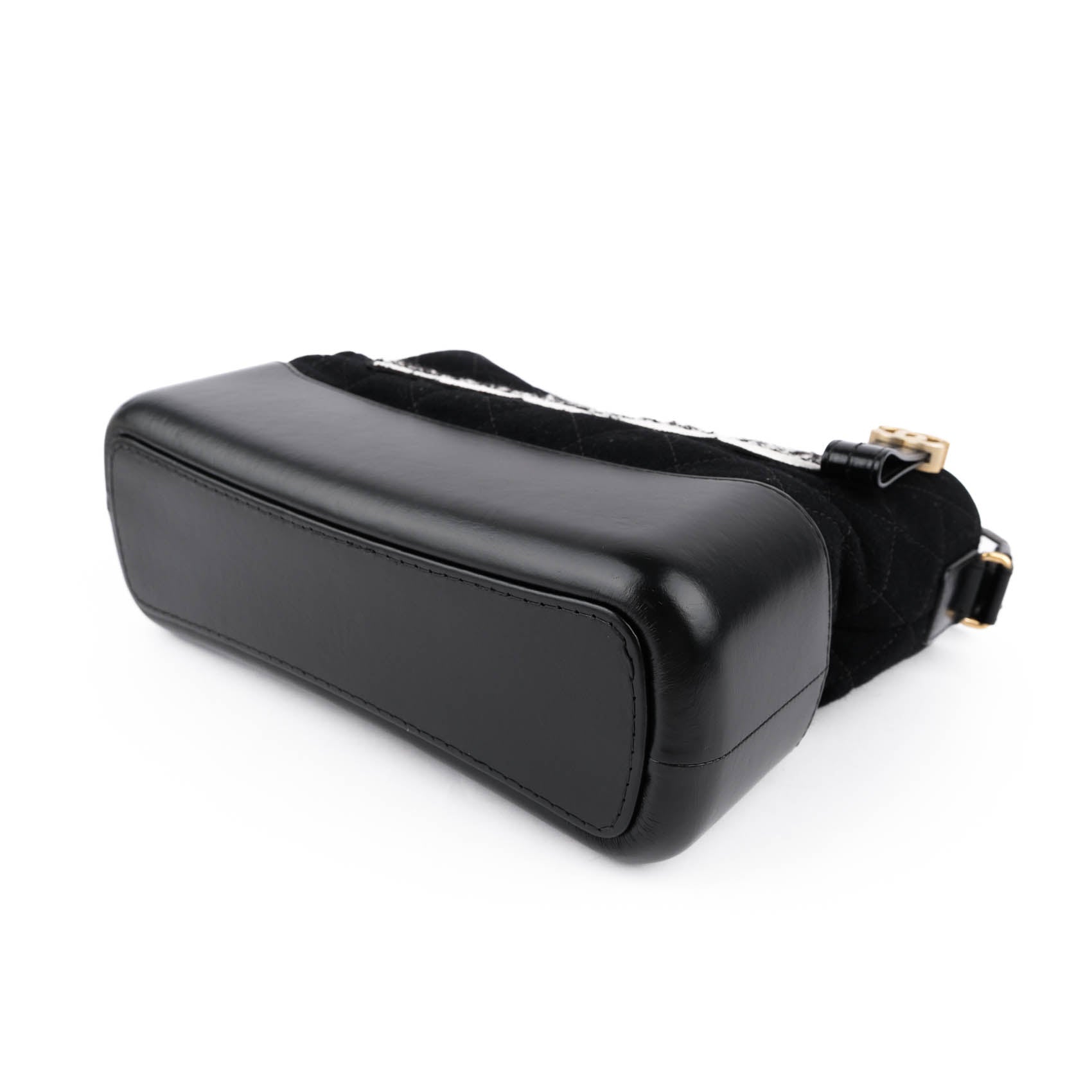 Chanel Medium Gabrielle Hobo Bag in Black Felt and Calfskin