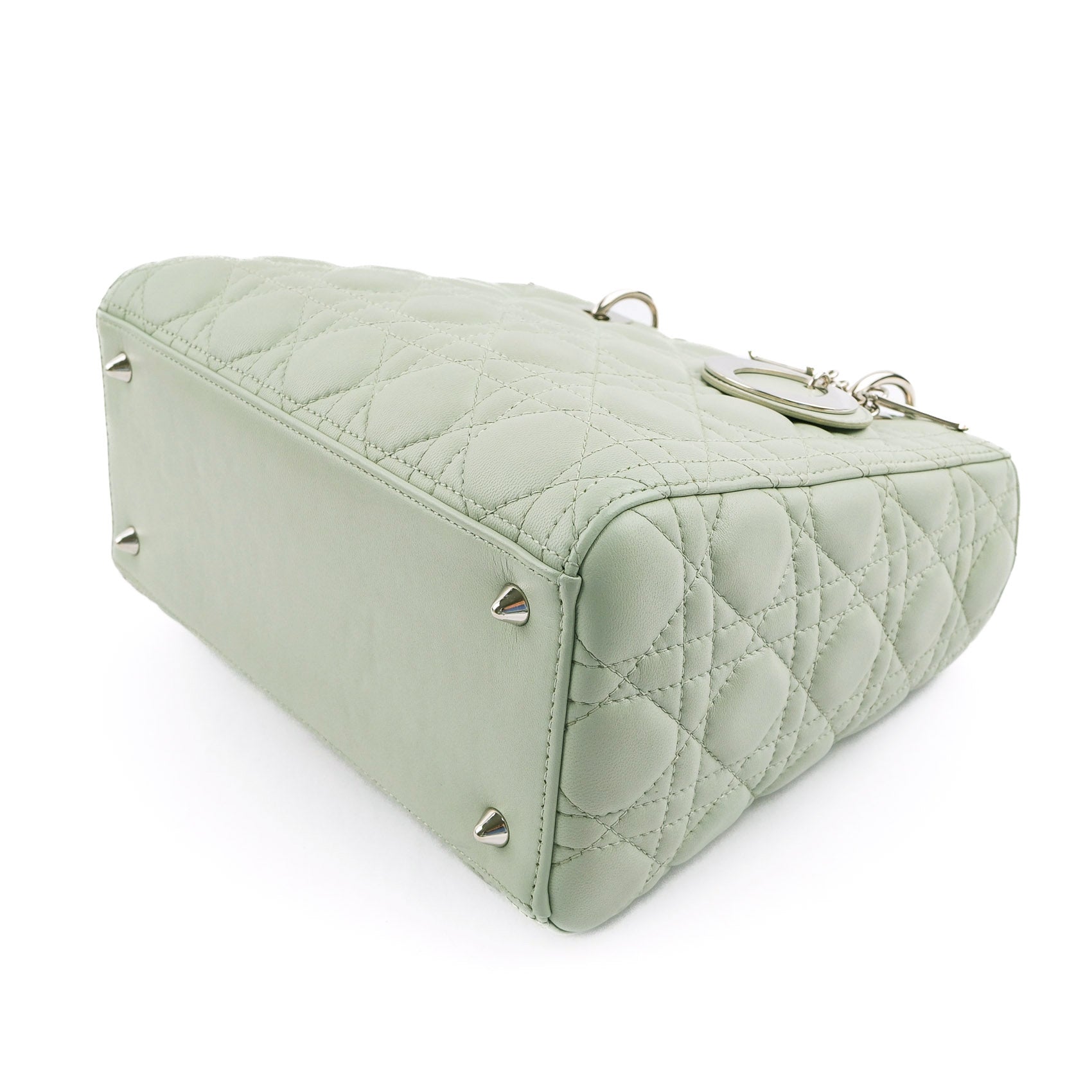 Christian Dior Lady Dior Medium Bag Cannage Lambskin Light Green Leather