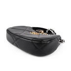 CHANEL 19 Small Zip Chain Shoulder Bag Black Lambskin Mixed Metal Hardware Full Set
