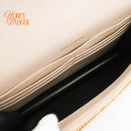 Saint Laurent Paris Kate Tassel Chain Wallet 452159 Smooth Leather Beige Gold Hardware