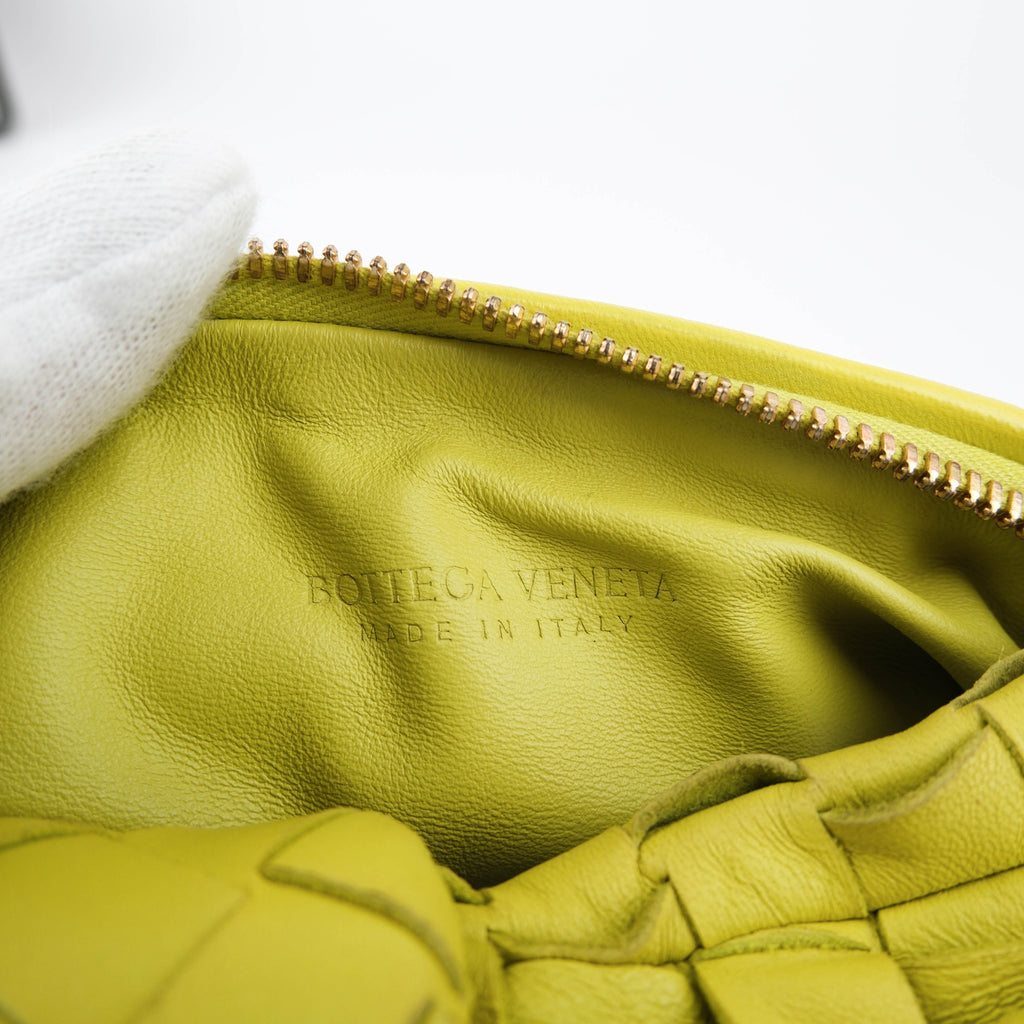 Bottega Veneta Mini Jodie Bag 72750 Intrecciato Leather Handbag Yellow-Green