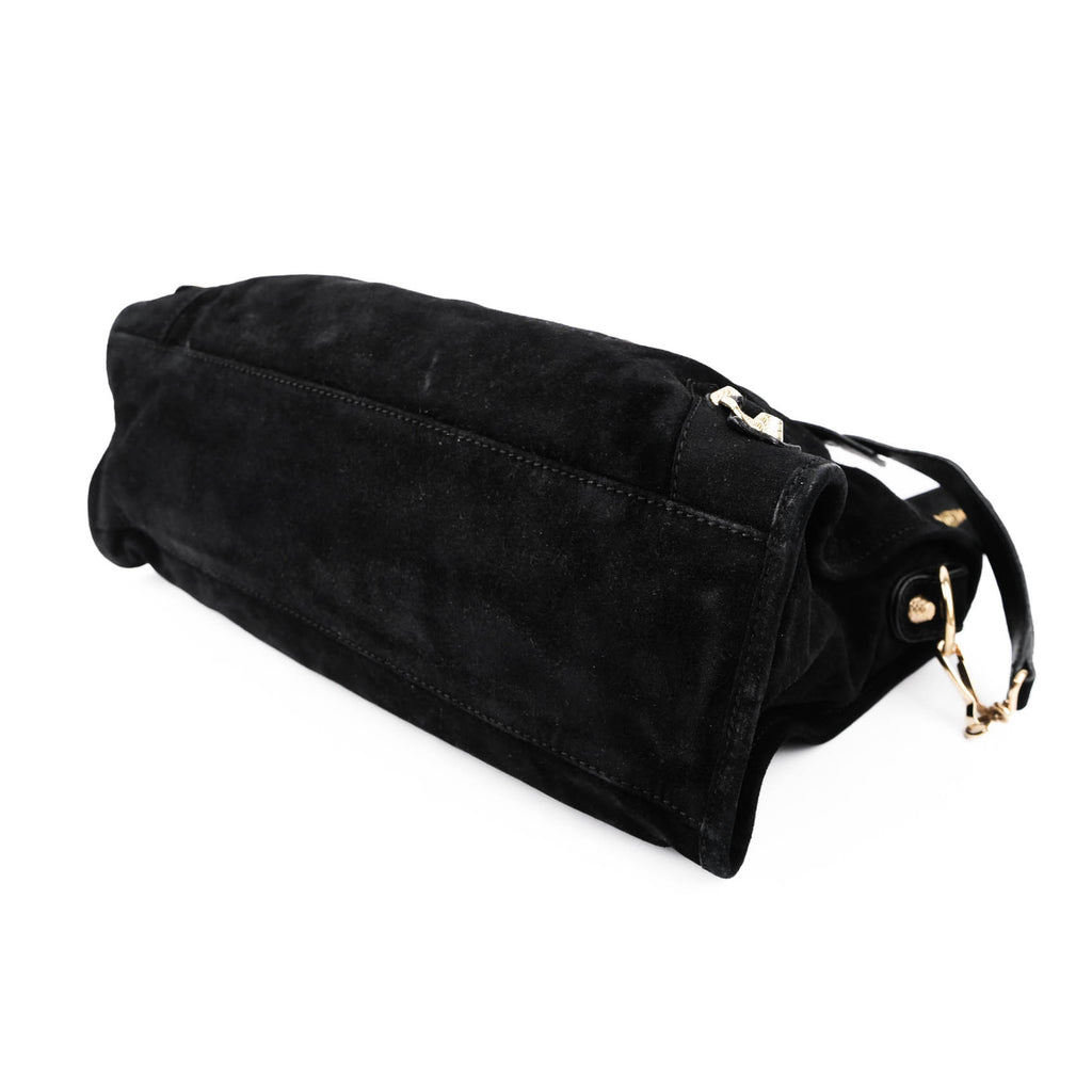Balenciaga Giant 12 Gold City Black Suede 2-Way 281770 D94JG 1000