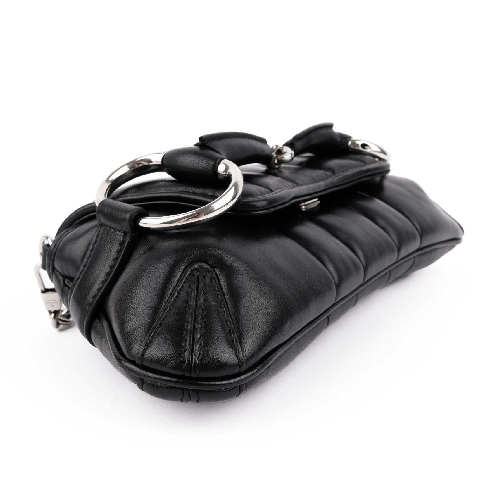 Gucci Small Horsebit Chain Shoulder Bag Black