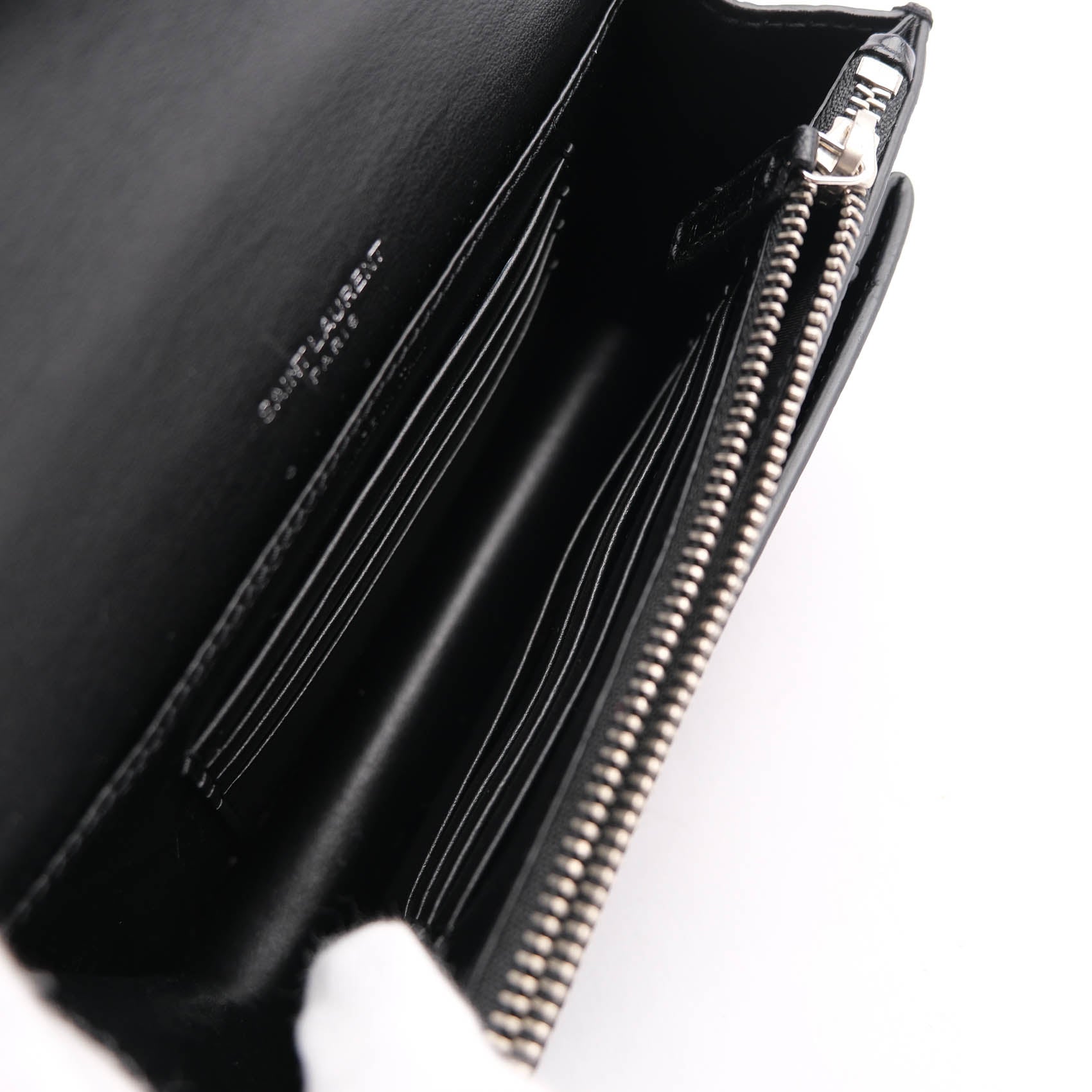 Saint Laurent Sunset Medium in Crocodile-Embossed Leather