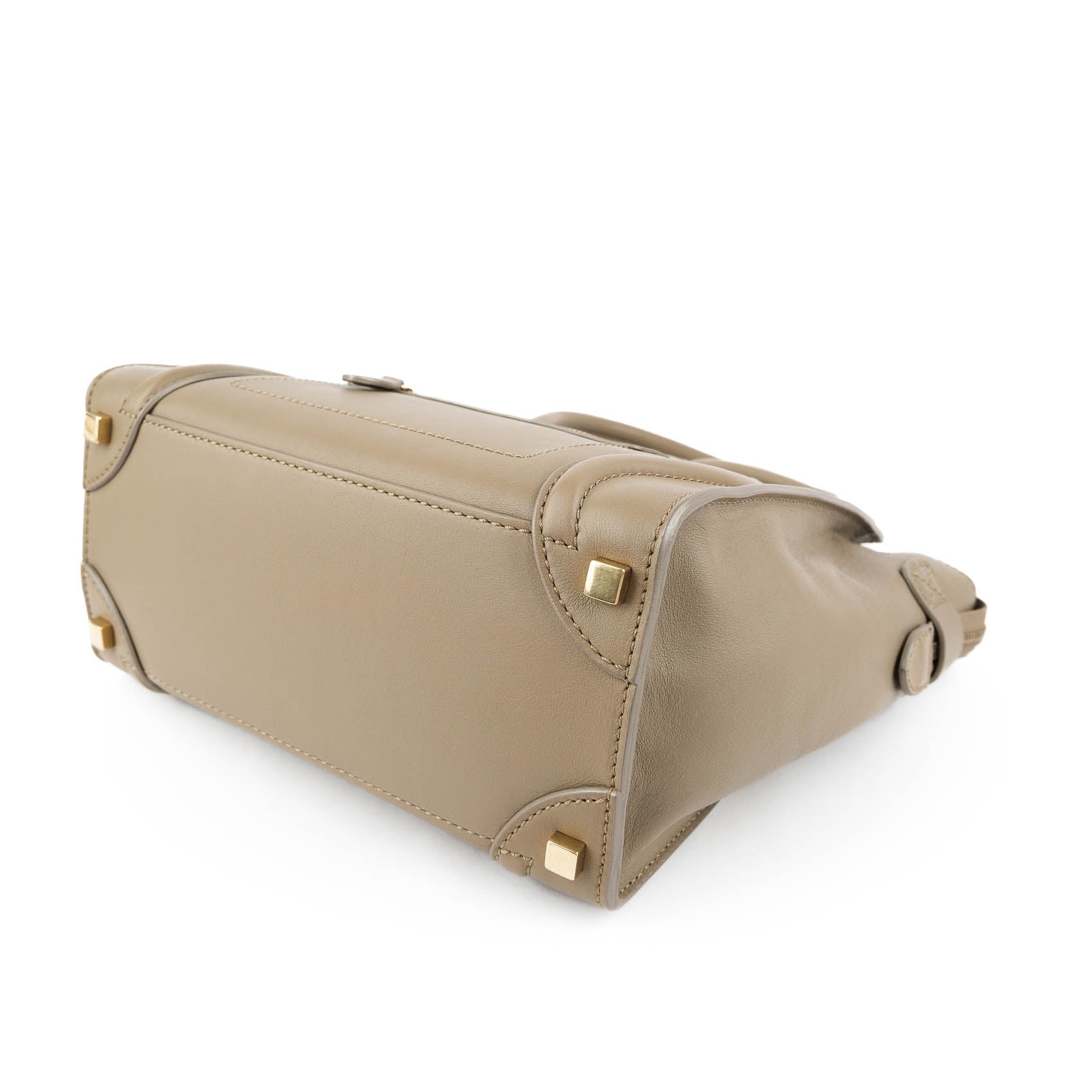 Celine Medium Luggage Tote - Taupe Smooth Leather Gold Hardware