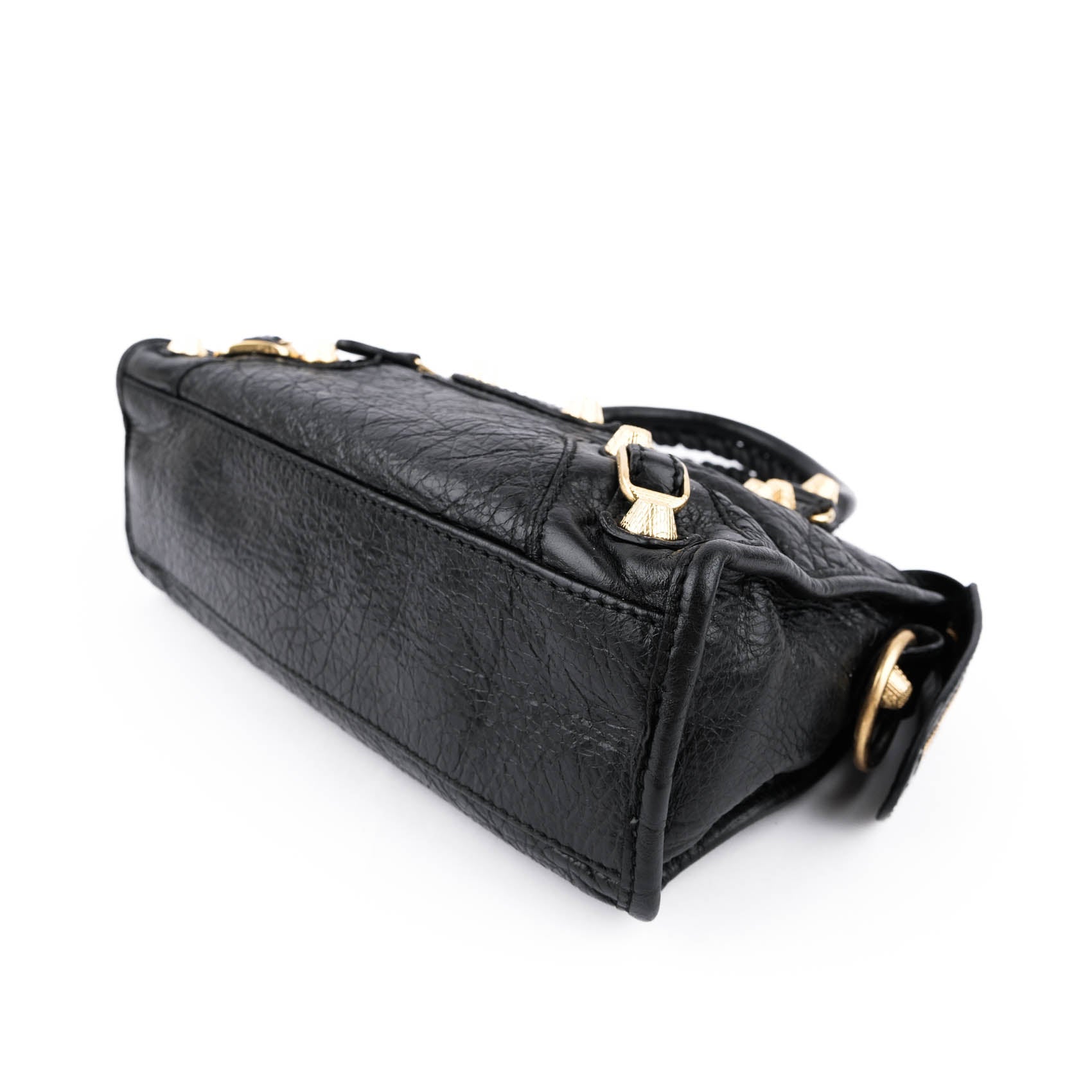 Balenciaga Classic City Mini with Giant 12 Gold Hardware (Black Lambskin)