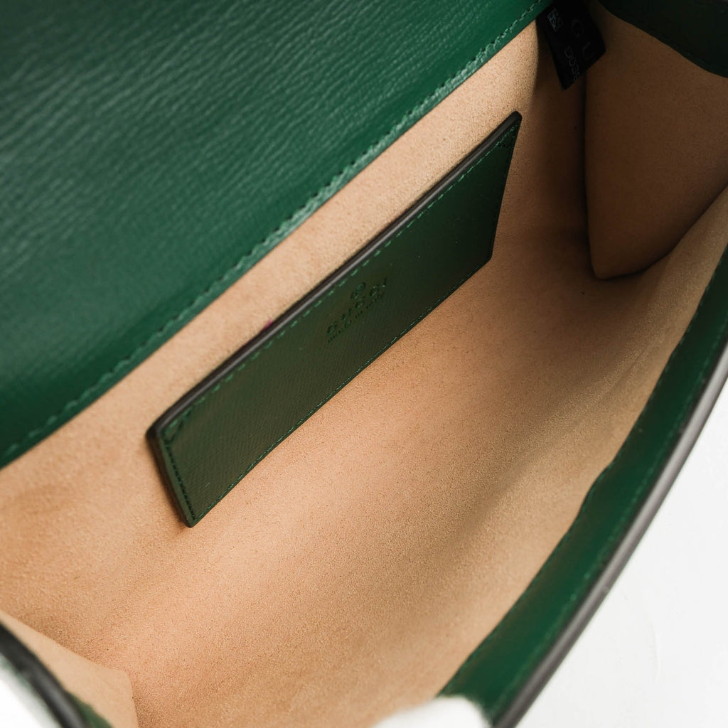 Gucci Horsebit 1955 Mini Shoulder Bag Green Leather with Strap 724713