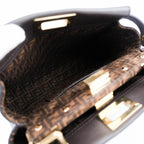Fendi Peekaboo Mini 2way Handbag Smooth Leather Dark Brown Gold Hardware 8BN244