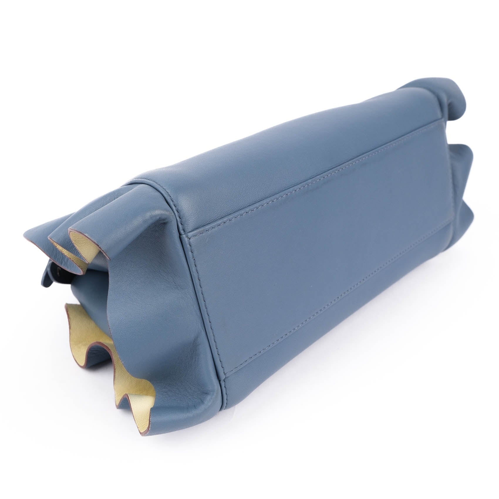 Fendi Mini Peekaboo Leather 2‑Way Handbag – Blue (8BN244)