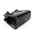 Gucci Diana Mini Bag – Black Patent Leather & Laquered Bamboo Handles
