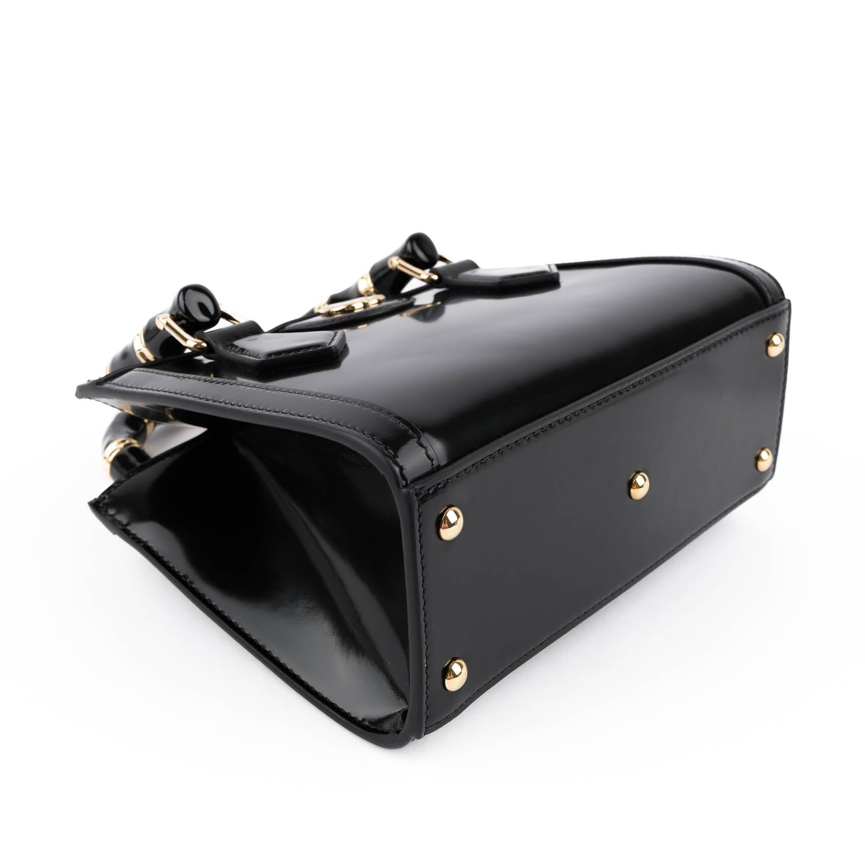 Gucci Diana Mini Bag – Black Patent Leather & Leather Handles