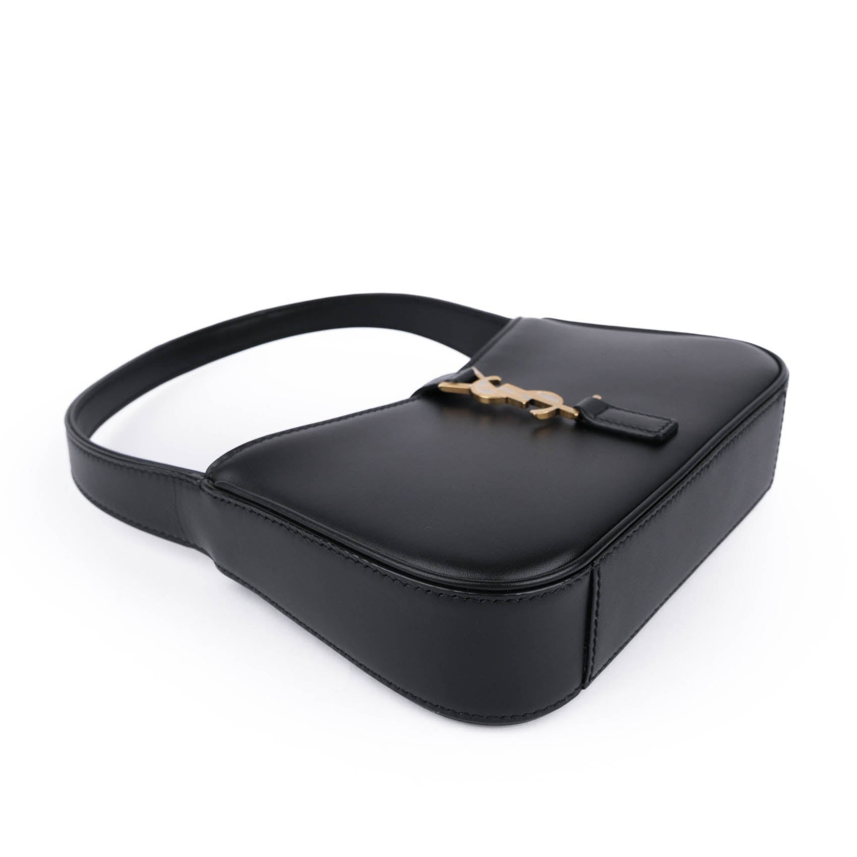 Saint Laurent Le 5 à 7 Small Hobo Bag Smooth Leather Black Gold Hardware 710318